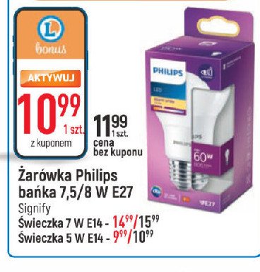 呕ar贸wka 艣wieczka 7w e14 Philips promocja