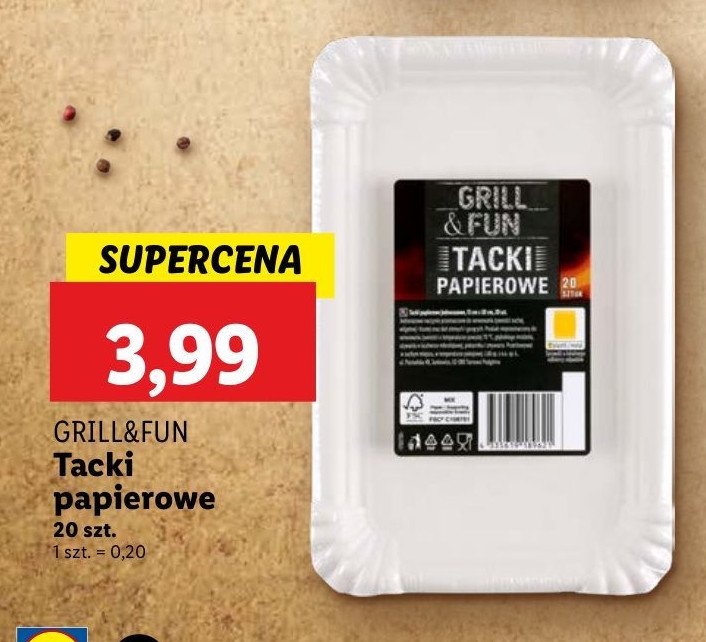 Tacki papierowe Grill and fun promocja w Lidl