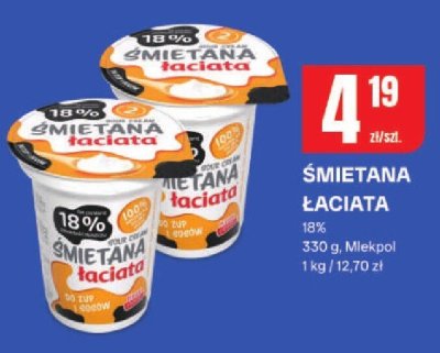Śmietana łaciata 18% promocja w Chorten