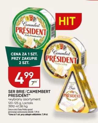 Ser Brie/Camembert President wybrany asortyment promocja w Chata Polska