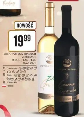 Wino Potega Tradycji 2 rodzaje 0,75 L 12% - 13% promocja w Dino