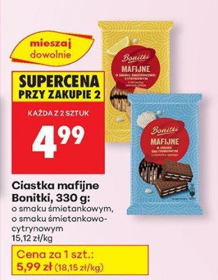 Ciastka maffijne Bonitki o smaku śmietankowo-cytrynowym promocja w Biedronka