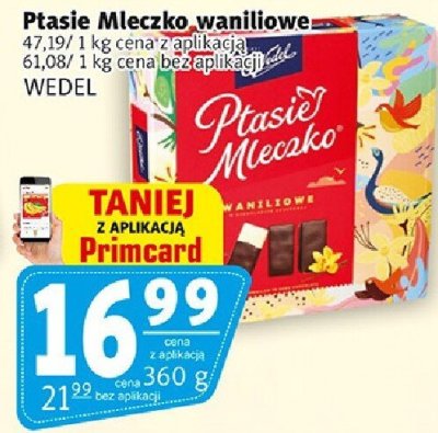 Ptasie Mleczko waniliowe WEDEL promocja w Prim Market
