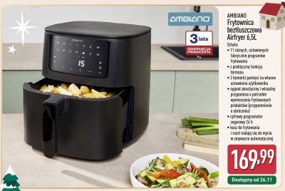 Frytownica beztłuszczowa Airfryer 6,5L promocja w Aldi