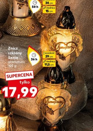 Znicz szklany serce 100 g promocja