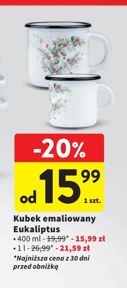 Kubek emaliowany eukaliptus 400 ml promocja w Intermarche