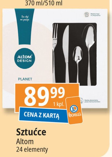 Sztućce planet Altom design promocja