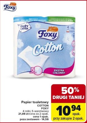 Papier toaletowy FOXY 4 rolki, 5-warstwowy promocja w Carrefour