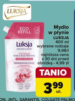 Mydło w płynie rose petal & milk proteins Luksja creamy promocja