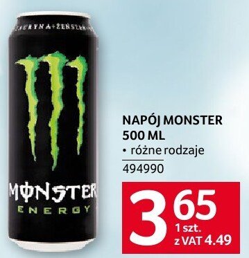 Napój Monster 500 ml różne rodzaje promocja w Selgros