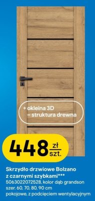 Skrzydło drzwiowe Bolzano z czarnymi szybkami promocja w Castorama