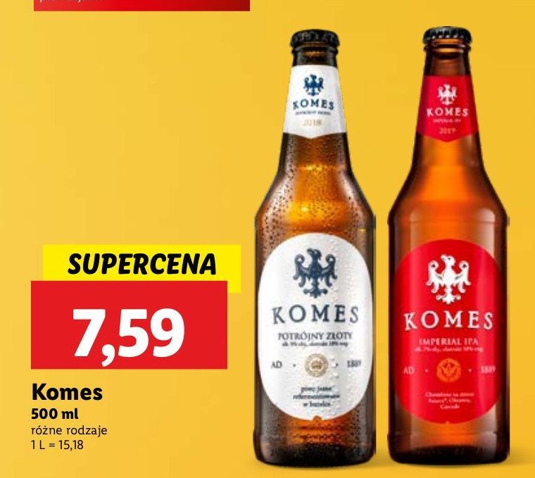 Piwo Komes potrójny złoty promocja w Lidl