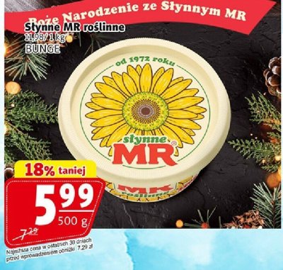 Słynna margaryna MR roślinne BUNGE 500g promocja w Prim Market