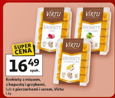 Krokiety z mięsem, z kapustą i grzybami lub z pieczarkami i serem Virtu promocja w Auchan