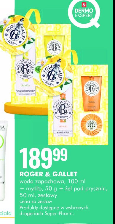 Zestaw w pudełku cedrat: woda zapachowa 100 ml + mydło 50 g + żel pod prysznic 50 ml Roger & gallet promocja