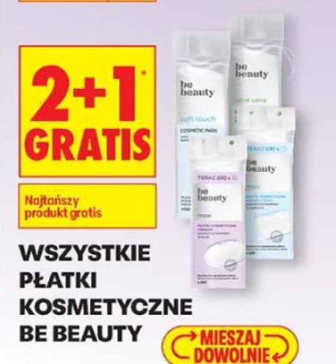 Wszystkie płatki kosmetyczne Be Beauty 2+1 GRATIS promocja w Biedronka