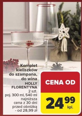 Komplet kieliszków do wina Holly 2 szt. Florentyna promocja w Carrefour
