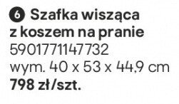 Szafka wisząca z koszem na pranie promocja w Castorama
