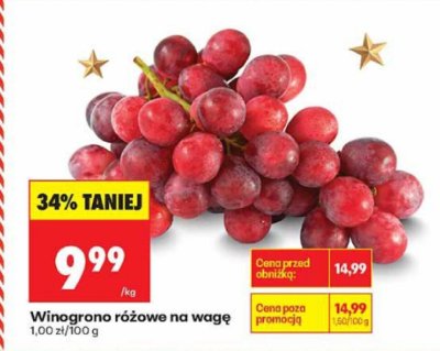 Winogrono różowe na wagę promocja w Biedronka