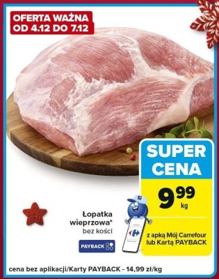Łopatka wieprzowa bez kości promocja w Carrefour Express