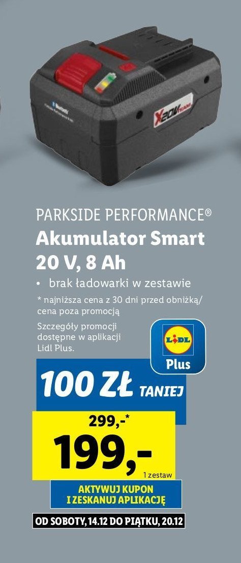 Akumulator smart 20 v 8 ah Parkside promocja