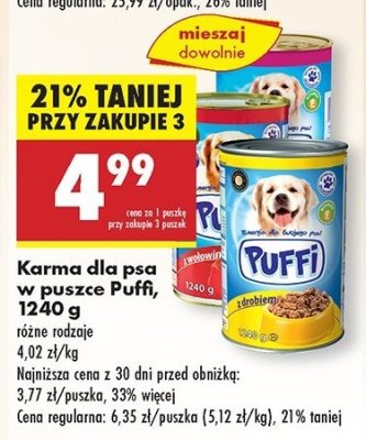 Karma dla psa z drobiem Puffi promocja