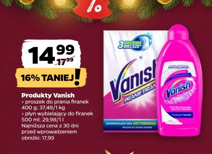 Płyn do płukania firanek Vanish oxi action promocja