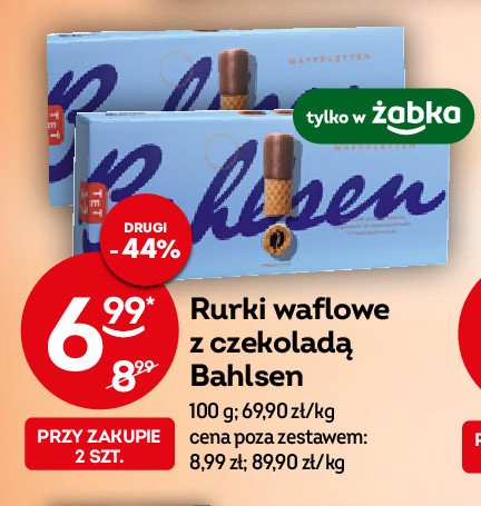 Rurki waflowe z czekoladą Bahlsen promocja