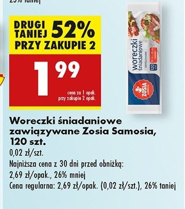 Woreczki śniadaniowe wiązane Zosia samosia promocja