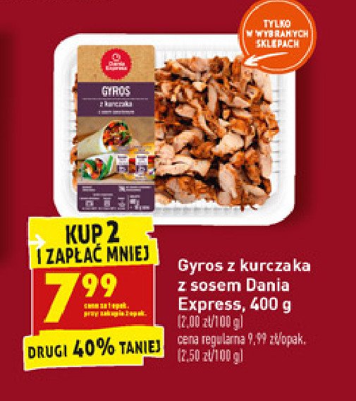 Gyros z kurczaka Danie express promocja