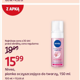 Pianka oczyszczająca Nivea rose touch promocja w Rossmann