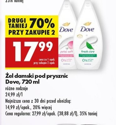 Żel pod prysznic fresh care Dove promocja