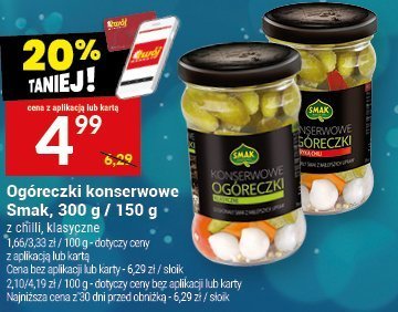 Ogóreczki konserwowe Smak, 300 g / 150 g promocja w Twój Market