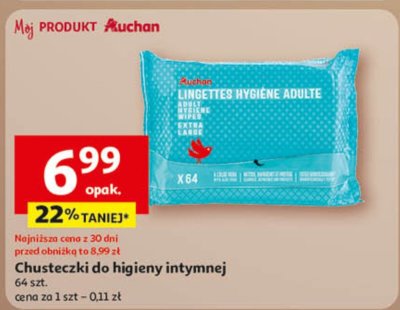 Chusteczki do higieny intymnej Auchan promocja w Auchan