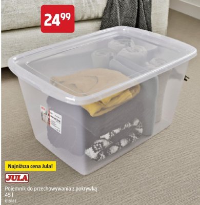 Pojemnik do przechowywania z pokrywką Jula 45l promocja w Jula
