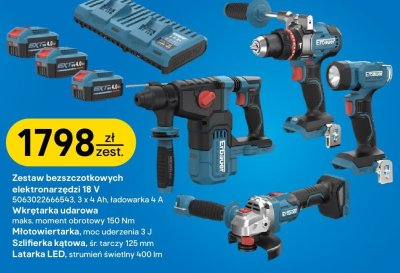 Zestaw bezszczetkowych elektronarzędzi 18 V Erbauer promocja w Castorama