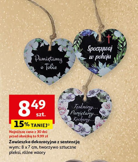 Zawieszka dekoracyjna z sentencją promocja w Auchan