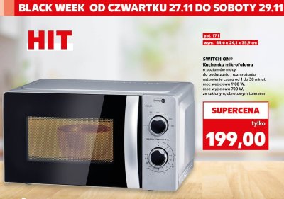 Kuchenka mikrofalowa SWITCH ON poj. 17 l wym. 44,6 x 24,1 x 35,9 cm promocja w Kaufland