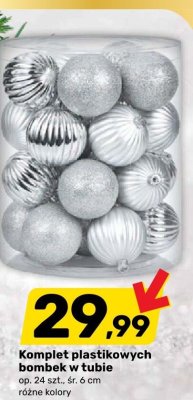 Komplet plastikowych bombek w tubie promocja w Bricomarche