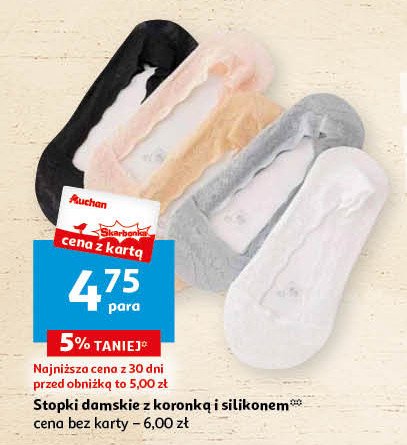 Stopki damskie z koronk膮 i silikonem promocja