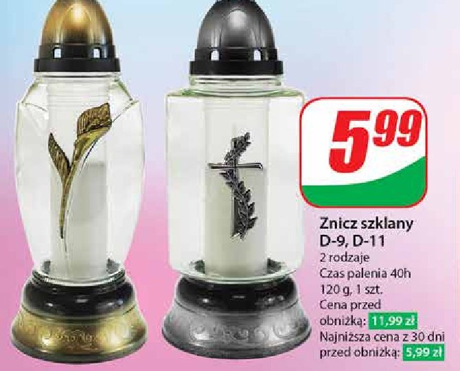 Znicz szklany d-9 promocja