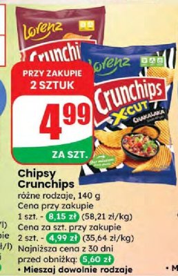 Chipsy Crunchips różne rodzaje promocja w Dino
