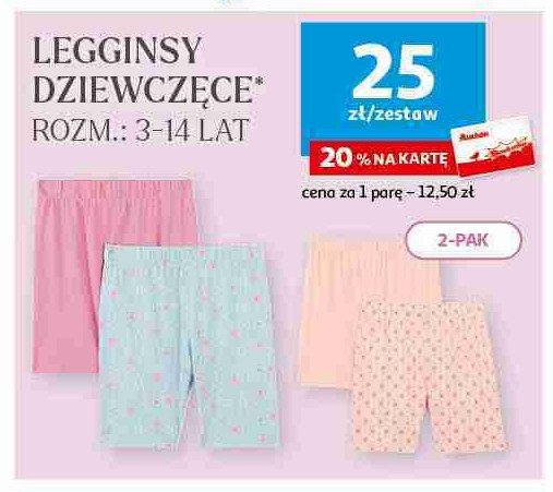 Legginsy dziewczęce 3-14 lat Auchan inextenso promocja