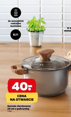 Garnek nierdzewny 24 cm z pokrywką promocja w Netto