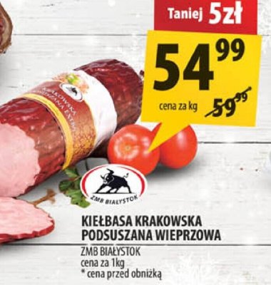 Kiełbasa krakowska podszuszana wieprzowa ZM8 Białystok promocja w Arhelan