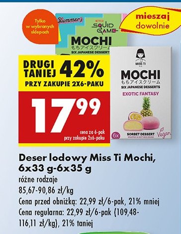 Lody mochi exotic fantasy Miss ti promocja w Biedronka