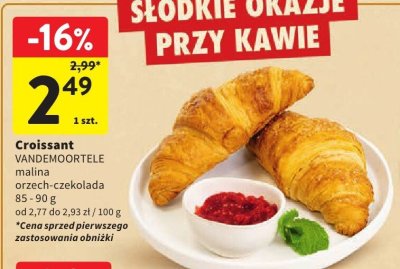 Croissant VANDEMOORTELE malina orzech-czekolada promocja w Intermarche