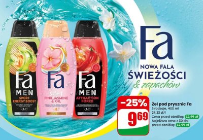Żel pod prysznic Fa Men Sport Energy Boost promocja w Dino