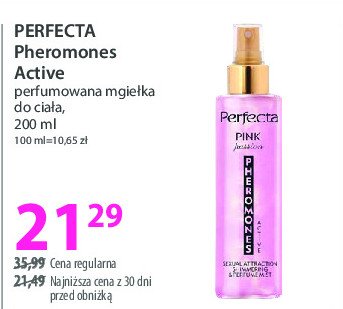 Mgiełka rozświetlająca pink passion Perfecta pheromones active promocja w Hebe