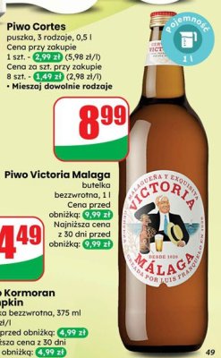 Piwo Cortes puszka 3 rodzaje promocja w Dino